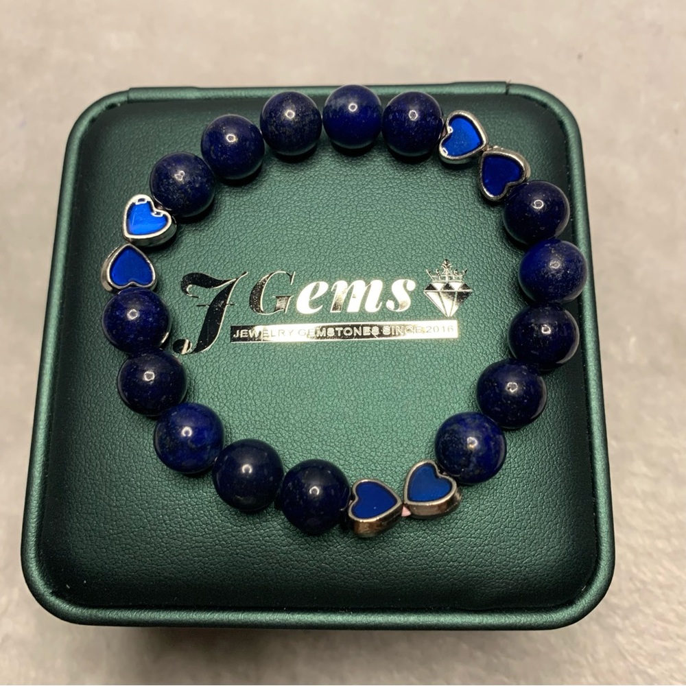 Lapis Lazuli Blue Gold A 10mm Beaded bracelet